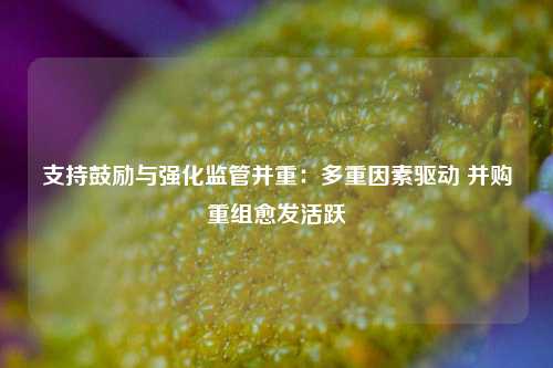 支持鼓励与强化监管并重：多重因素驱动 并购重组愈发活跃