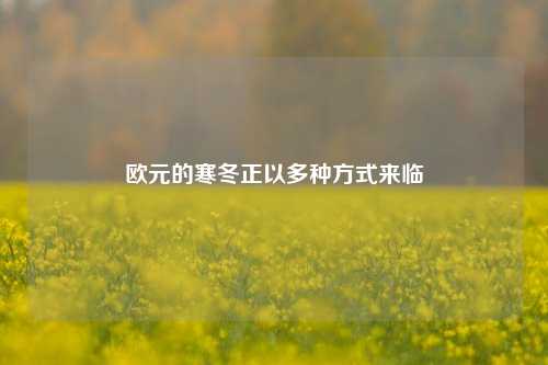 欧元的寒冬正以多种方式来临