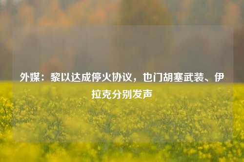 外媒：黎以达成停火协议，也门胡塞武装、伊拉克分别发声