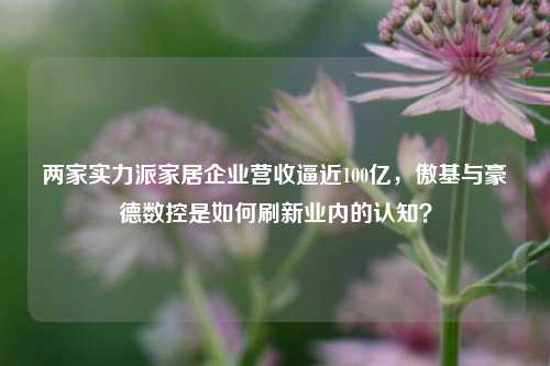 两家实力派家居企业营收逼近100亿，傲基与豪德数控是如何刷新业内的认知？