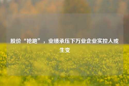 股价“抢跑”，业绩承压下万业企业实控人或生变